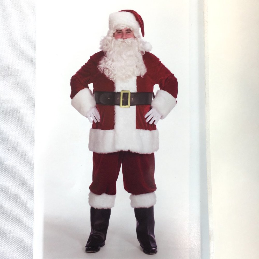 Halco Santa Claus Professional 6 Pc Velveteen Costume  #6591 + #6596 NWOT